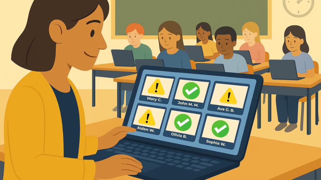 Classroom management software provides live screen monitoring and real time tab tracking.