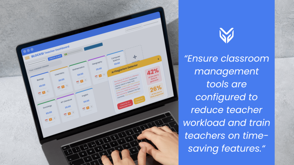 Instruction delivery tools like Blocksi's Teacher Dashboard help teachers automate their tasks and teach with more ease.
