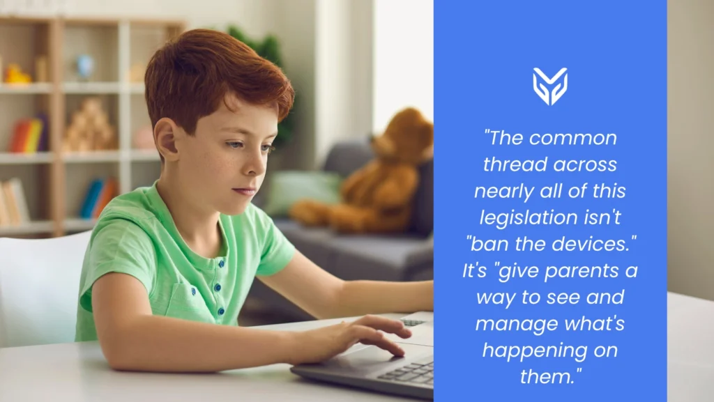 A child is using the computer in his room