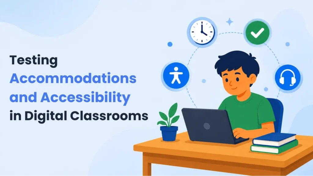 A student with accessibility accommodations